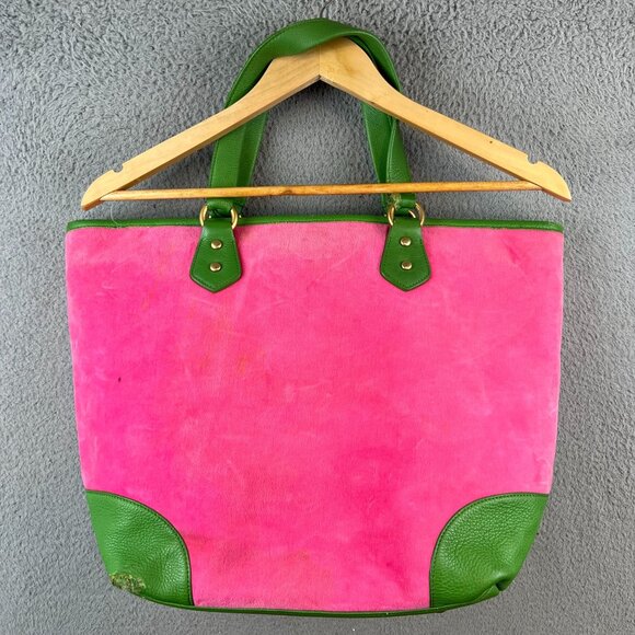 Vintage Y2K Rare Juicy Couture Pink and Green Tote Bag Purse - Picture 2 of 15